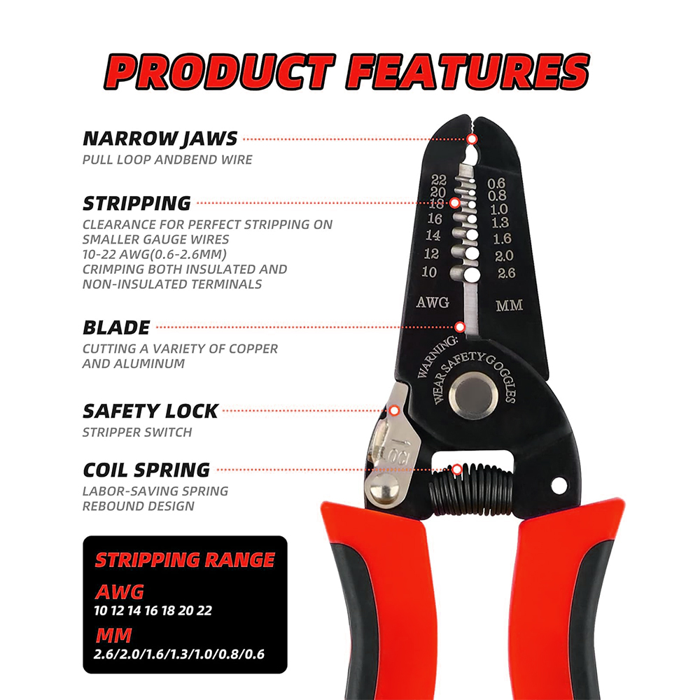 Automatic Wire Stripper Cutter - Draadknipper, draadstripper, crimptang, draadstriptang, kabelstripper, bedradingsgereedschap,