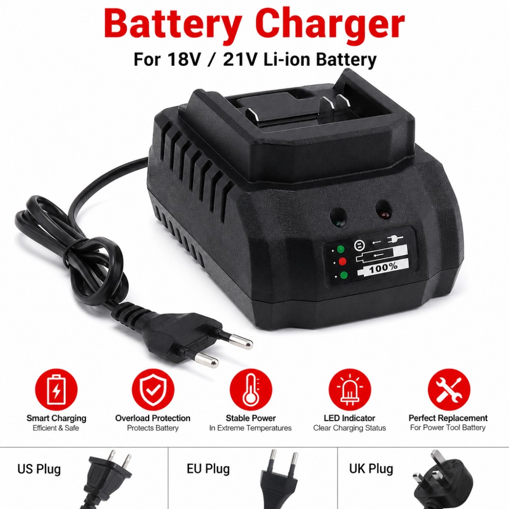 Brushless Cordless Electric Drill 18V - 18V 21V Batterijlader Compatibel Met DC18RC