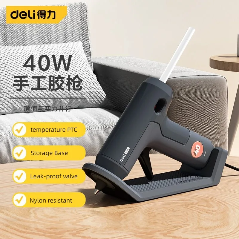 Hot Melt Glue Gun Cordless - Deli 40W Hot Melt Lijmpistool Met